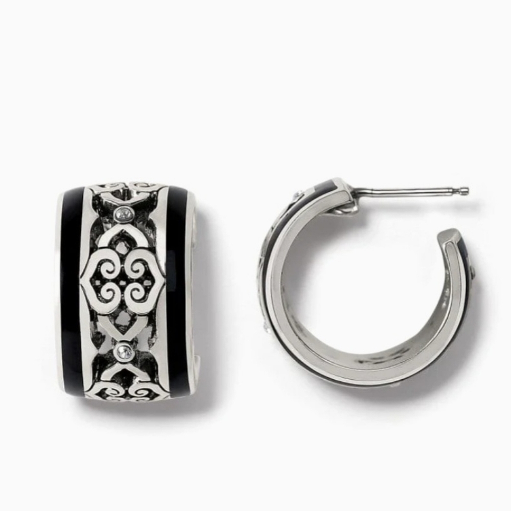 New Brighton Intrigue Soiree Two-Tone Hoop Earrings, NWT - Picture 2 of 8
